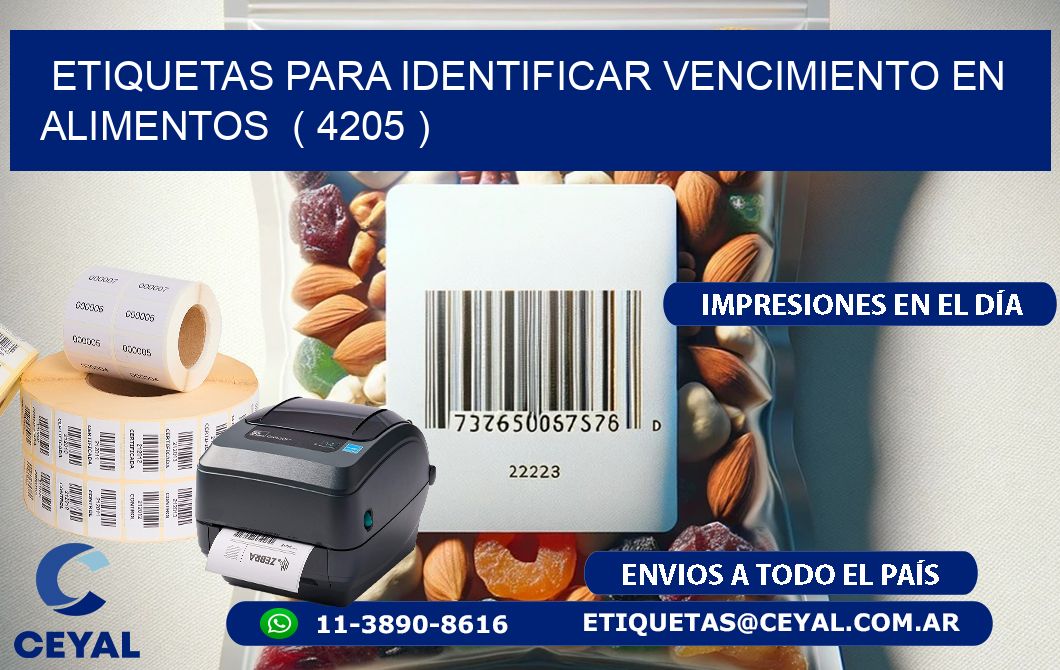 ETIQUETAS PARA IDENTIFICAR VENCIMIENTO EN ALIMENTOS  ( 4205 )