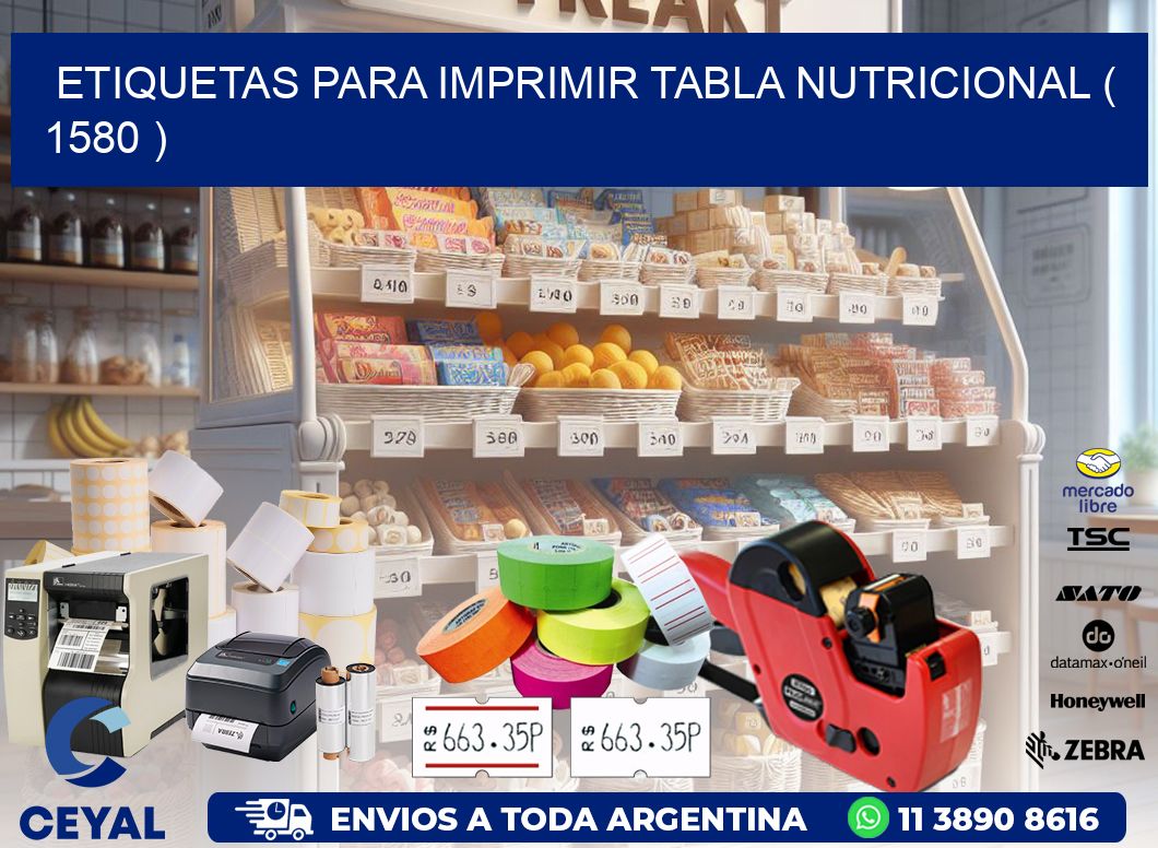 ETIQUETAS PARA IMPRIMIR TABLA NUTRICIONAL ( 1580 )