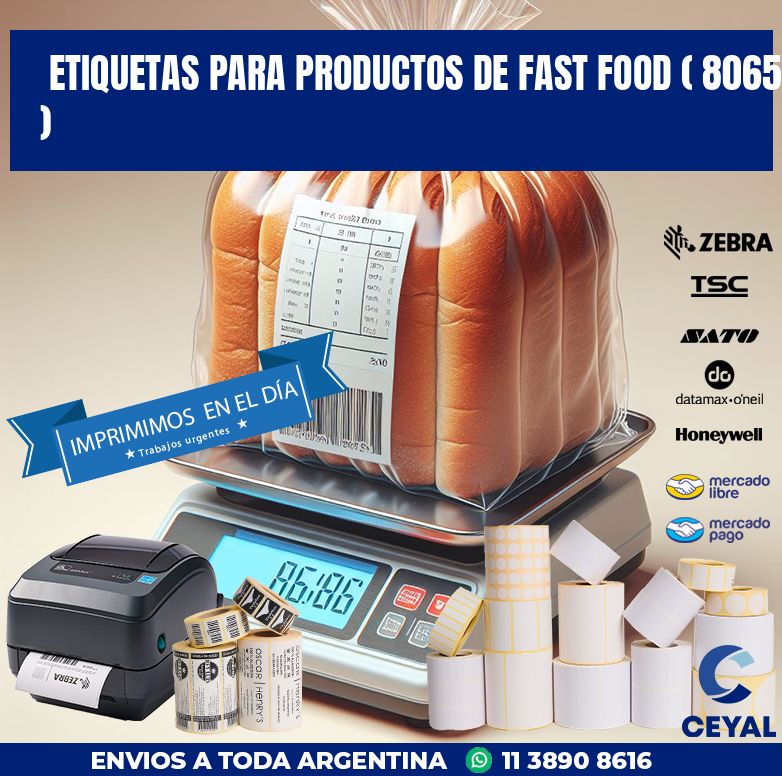 ETIQUETAS PARA PRODUCTOS DE FAST FOOD ( 8065 )