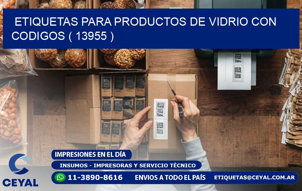 ETIQUETAS PARA PRODUCTOS DE VIDRIO CON CODIGOS ( 13955 )