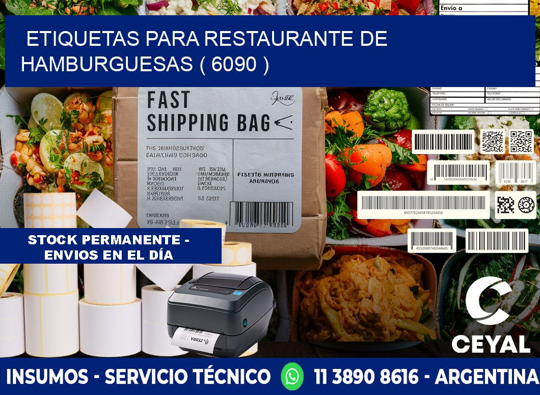 ETIQUETAS PARA RESTAURANTE DE HAMBURGUESAS ( 6090 )