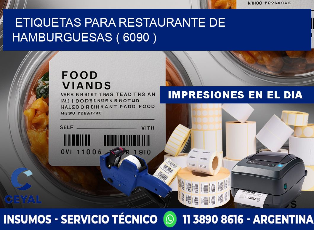ETIQUETAS PARA RESTAURANTE DE HAMBURGUESAS ( 6090 )