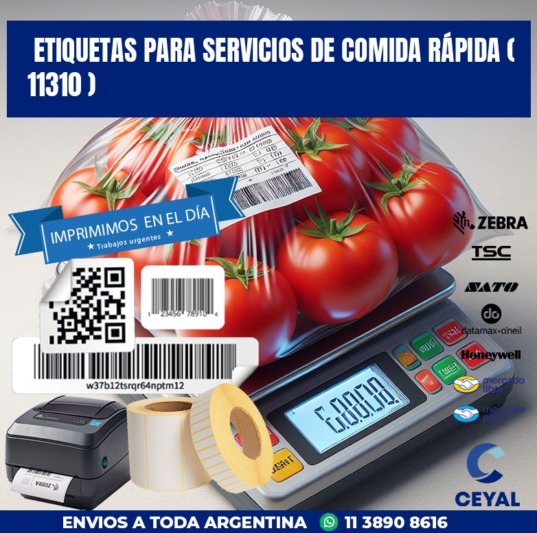 ETIQUETAS PARA SERVICIOS DE COMIDA RÁPIDA ( 11310 )