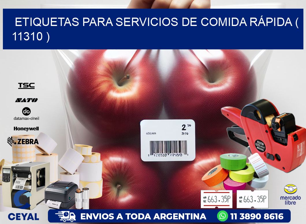 ETIQUETAS PARA SERVICIOS DE COMIDA RÁPIDA ( 11310 )