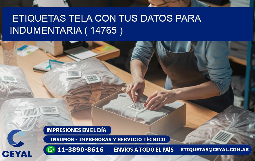 ETIQUETAS TELA CON TUS DATOS PARA INDUMENTARIA ( 14765 )