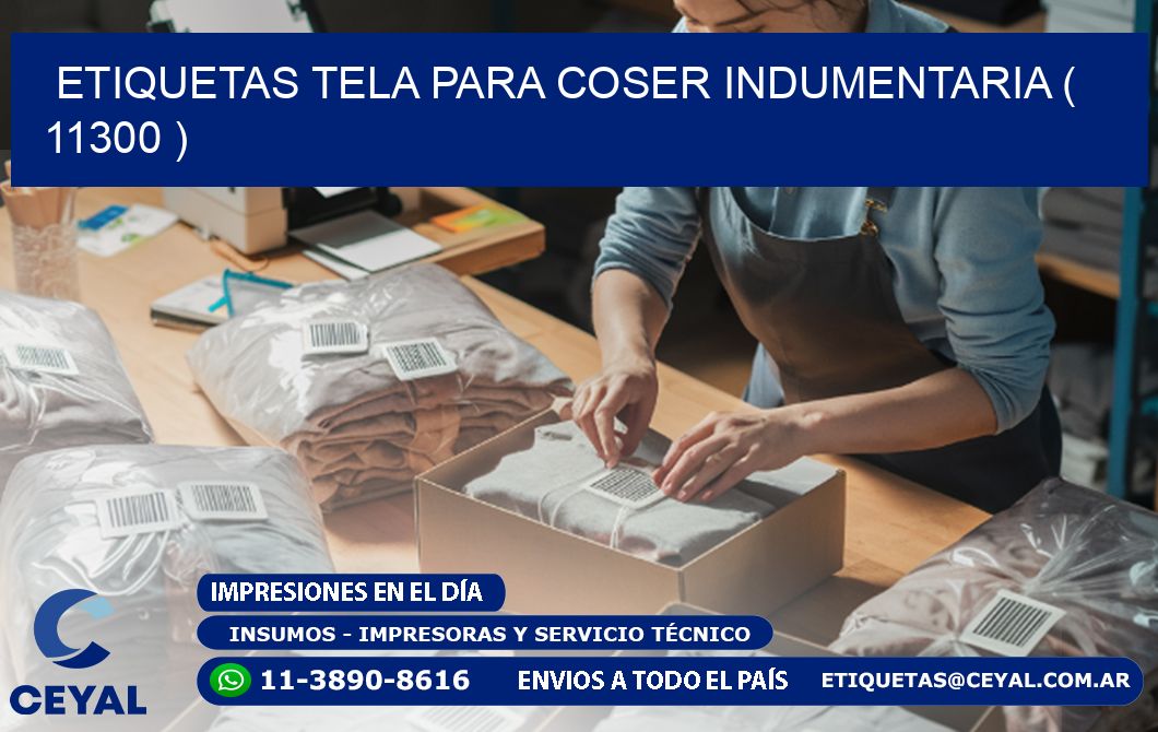 ETIQUETAS TELA PARA COSER INDUMENTARIA ( 11300 )