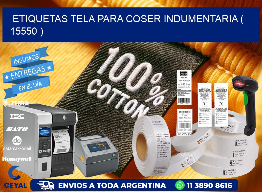 ETIQUETAS TELA PARA COSER INDUMENTARIA ( 15550 )