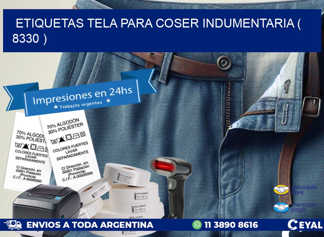 ETIQUETAS TELA PARA COSER INDUMENTARIA ( 8330 )