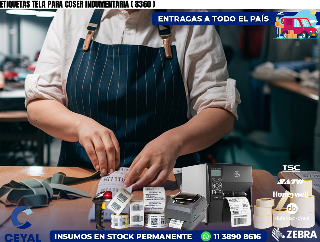 ETIQUETAS TELA PARA COSER INDUMENTARIA ( 8360 )