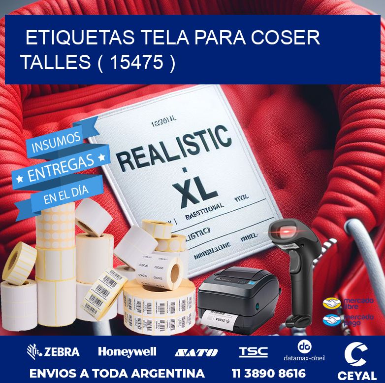 ETIQUETAS TELA PARA COSER TALLES ( 15475 )