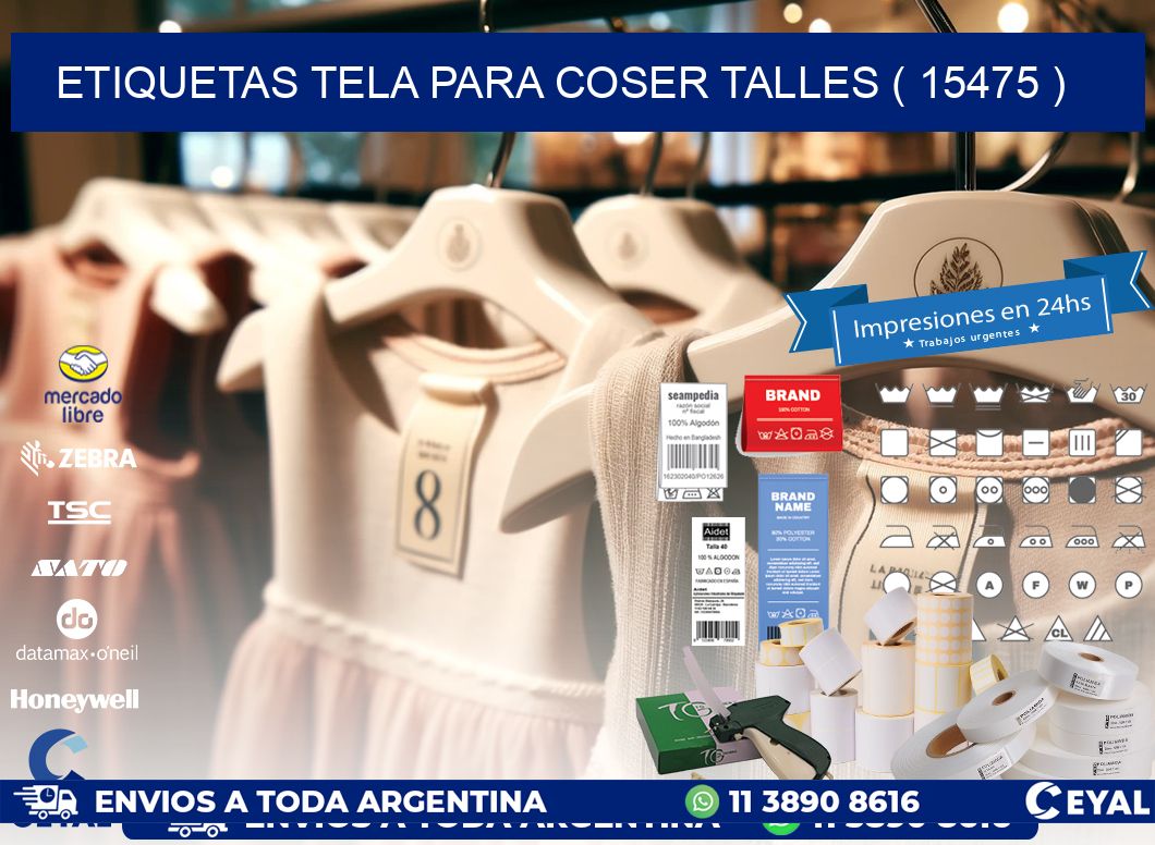 ETIQUETAS TELA PARA COSER TALLES ( 15475 )