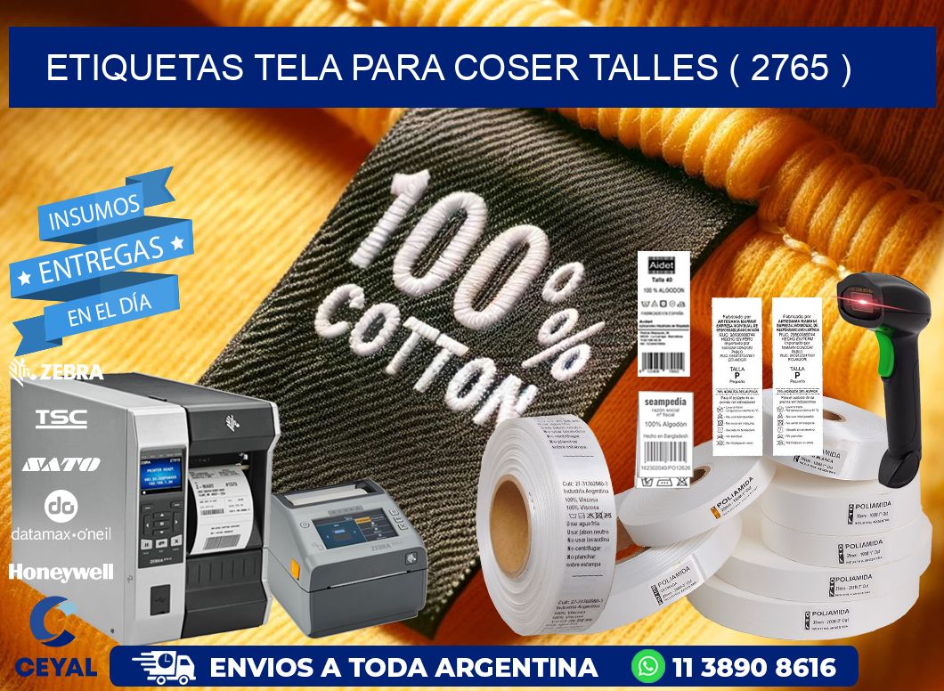 ETIQUETAS TELA PARA COSER TALLES ( 2765 )