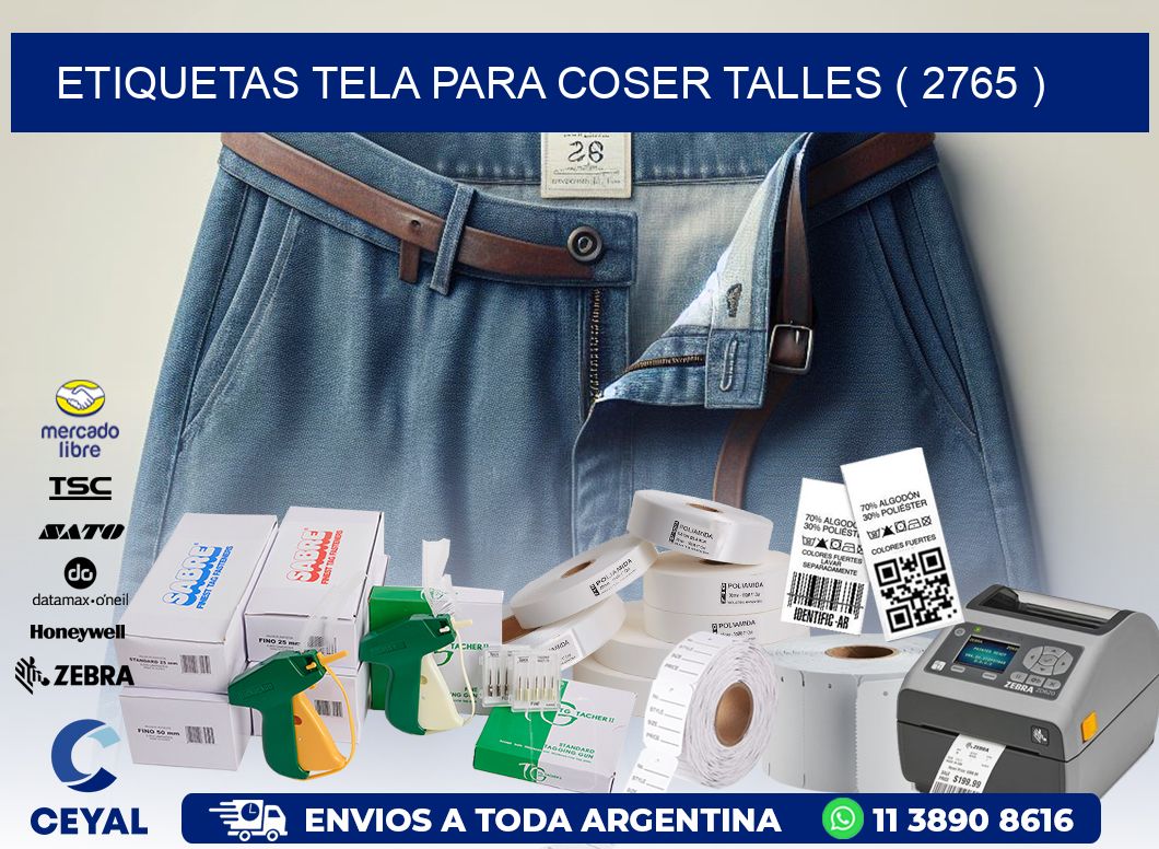 ETIQUETAS TELA PARA COSER TALLES ( 2765 )