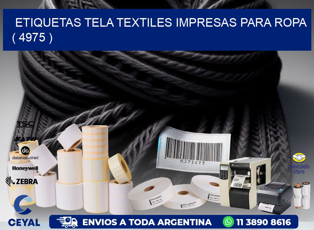 ETIQUETAS TELA TEXTILES IMPRESAS PARA ROPA   ( 4975 )