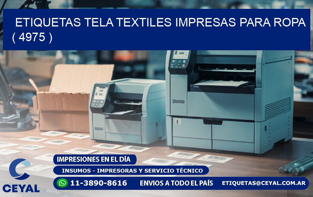 ETIQUETAS TELA TEXTILES IMPRESAS PARA ROPA   ( 4975 )