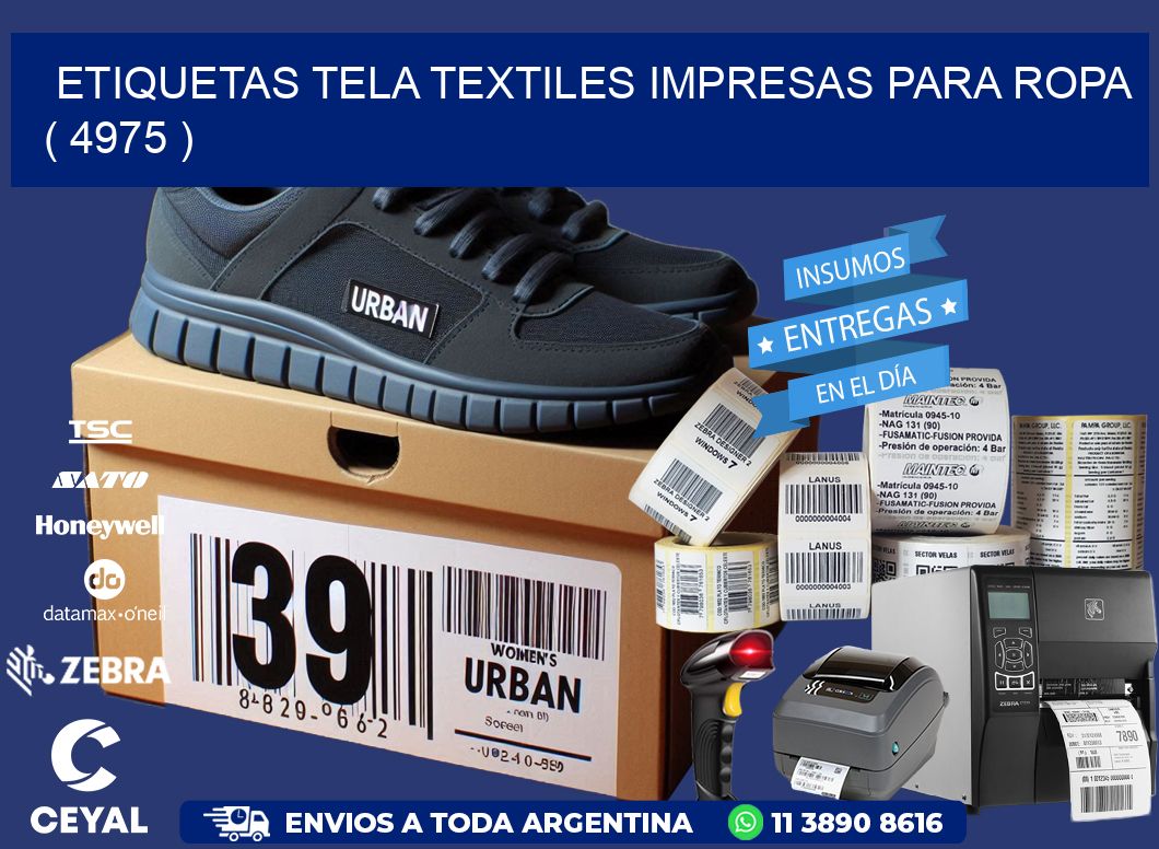 ETIQUETAS TELA TEXTILES IMPRESAS PARA ROPA   ( 4975 )