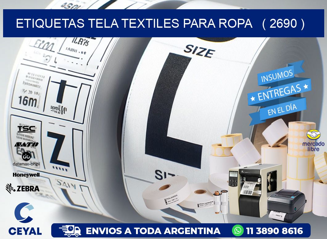 ETIQUETAS TELA TEXTILES PARA ROPA   ( 2690 )