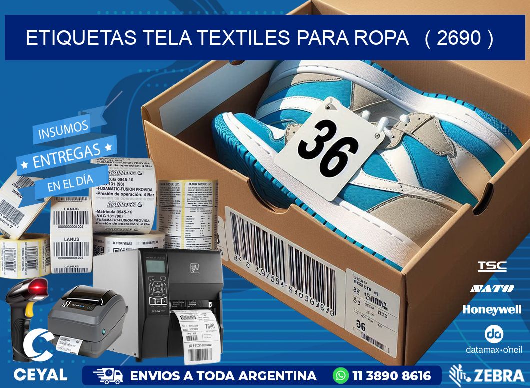 ETIQUETAS TELA TEXTILES PARA ROPA   ( 2690 )