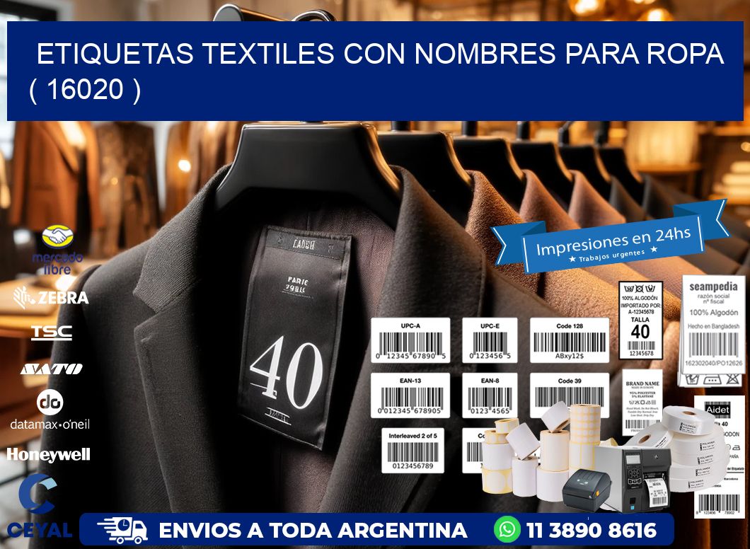 ETIQUETAS TEXTILES CON NOMBRES PARA ROPA   ( 16020 )