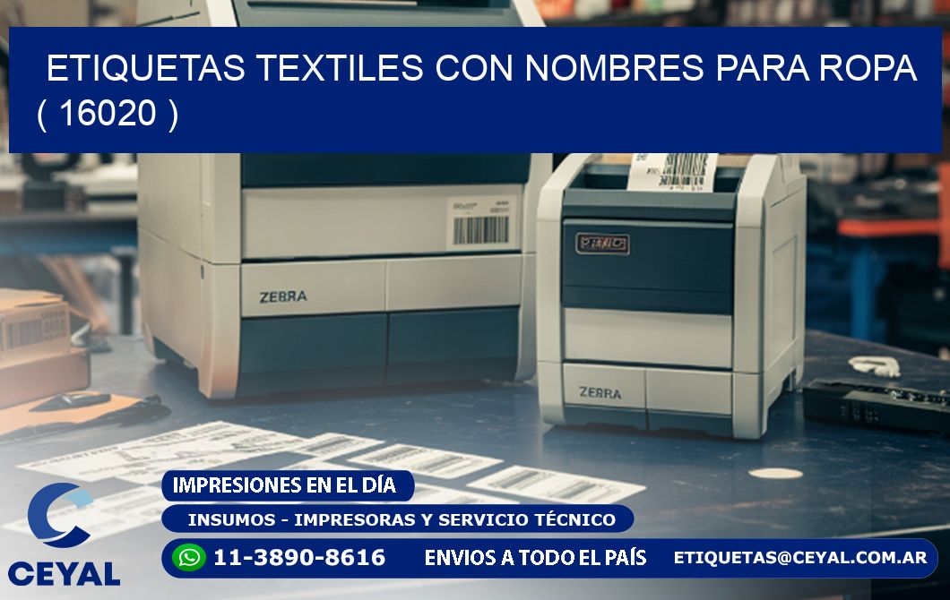 ETIQUETAS TEXTILES CON NOMBRES PARA ROPA   ( 16020 )