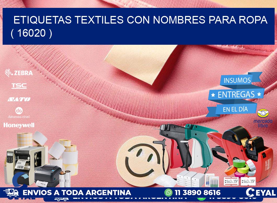 ETIQUETAS TEXTILES CON NOMBRES PARA ROPA   ( 16020 )