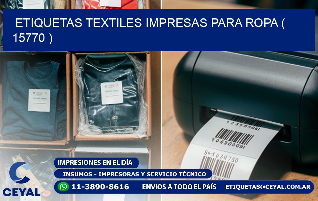 ETIQUETAS TEXTILES IMPRESAS PARA ROPA ( 15770 )