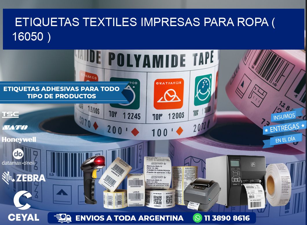 ETIQUETAS TEXTILES IMPRESAS PARA ROPA ( 16050 )