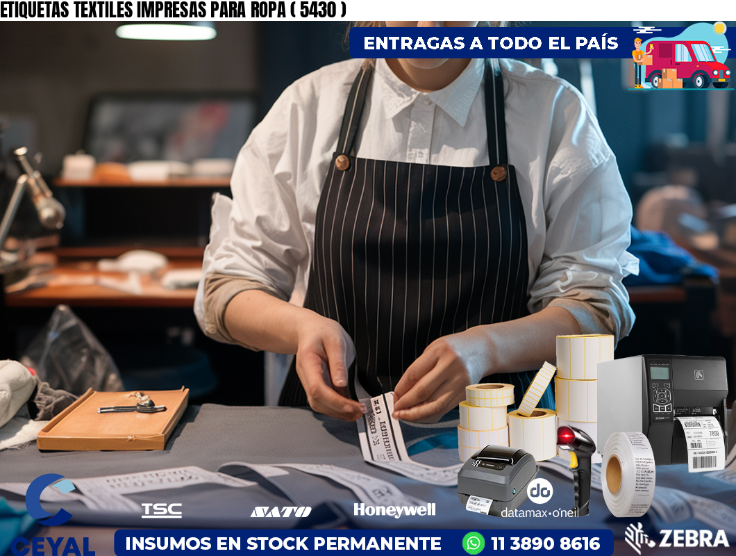 ETIQUETAS TEXTILES IMPRESAS PARA ROPA ( 5430 )