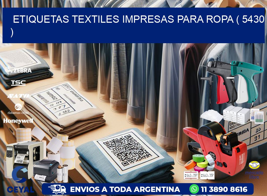 ETIQUETAS TEXTILES IMPRESAS PARA ROPA ( 5430 )