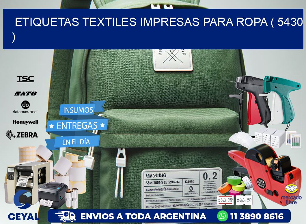 ETIQUETAS TEXTILES IMPRESAS PARA ROPA ( 5430 )