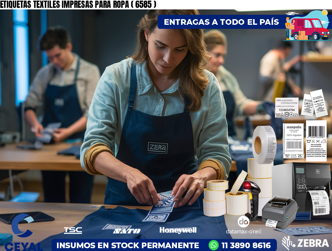 ETIQUETAS TEXTILES IMPRESAS PARA ROPA ( 6585 )