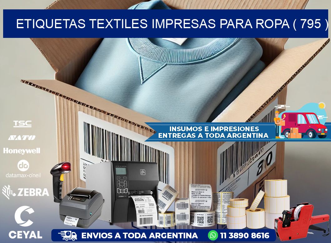 ETIQUETAS TEXTILES IMPRESAS PARA ROPA ( 795 )