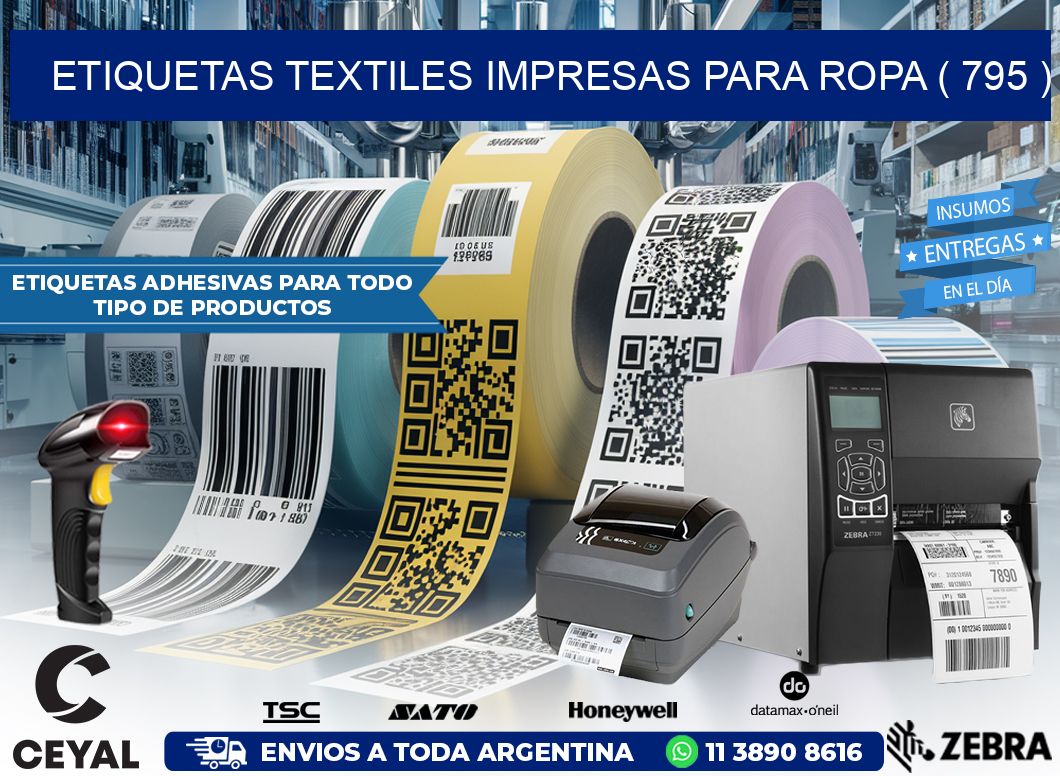 ETIQUETAS TEXTILES IMPRESAS PARA ROPA ( 795 )