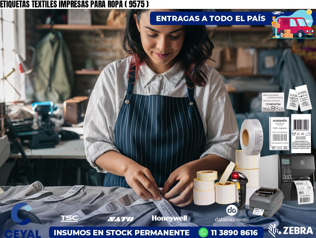 ETIQUETAS TEXTILES IMPRESAS PARA ROPA ( 9575 )