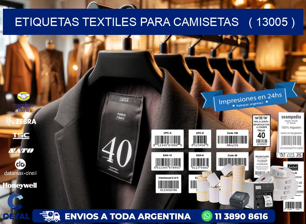 ETIQUETAS TEXTILES PARA CAMISETAS   ( 13005 )