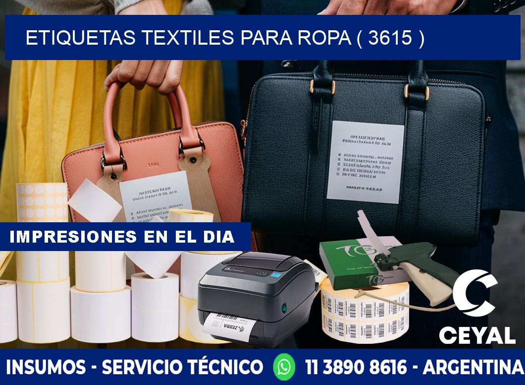 ETIQUETAS TEXTILES PARA ROPA ( 3615 )