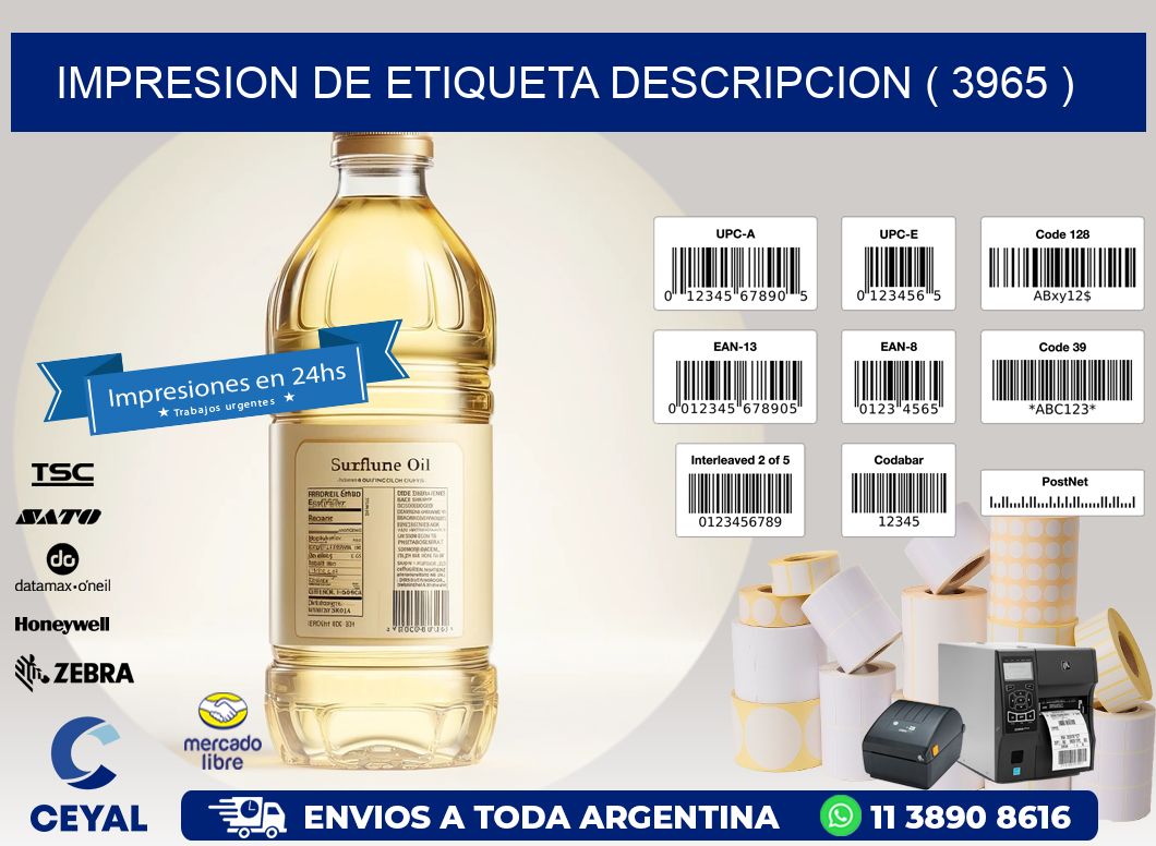 IMPRESION DE ETIQUETA DESCRIPCION ( 3965 )