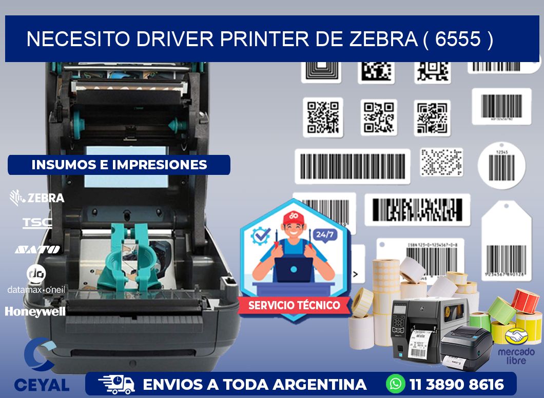 NECESITO DRIVER PRINTER DE ZEBRA ( 6555 )