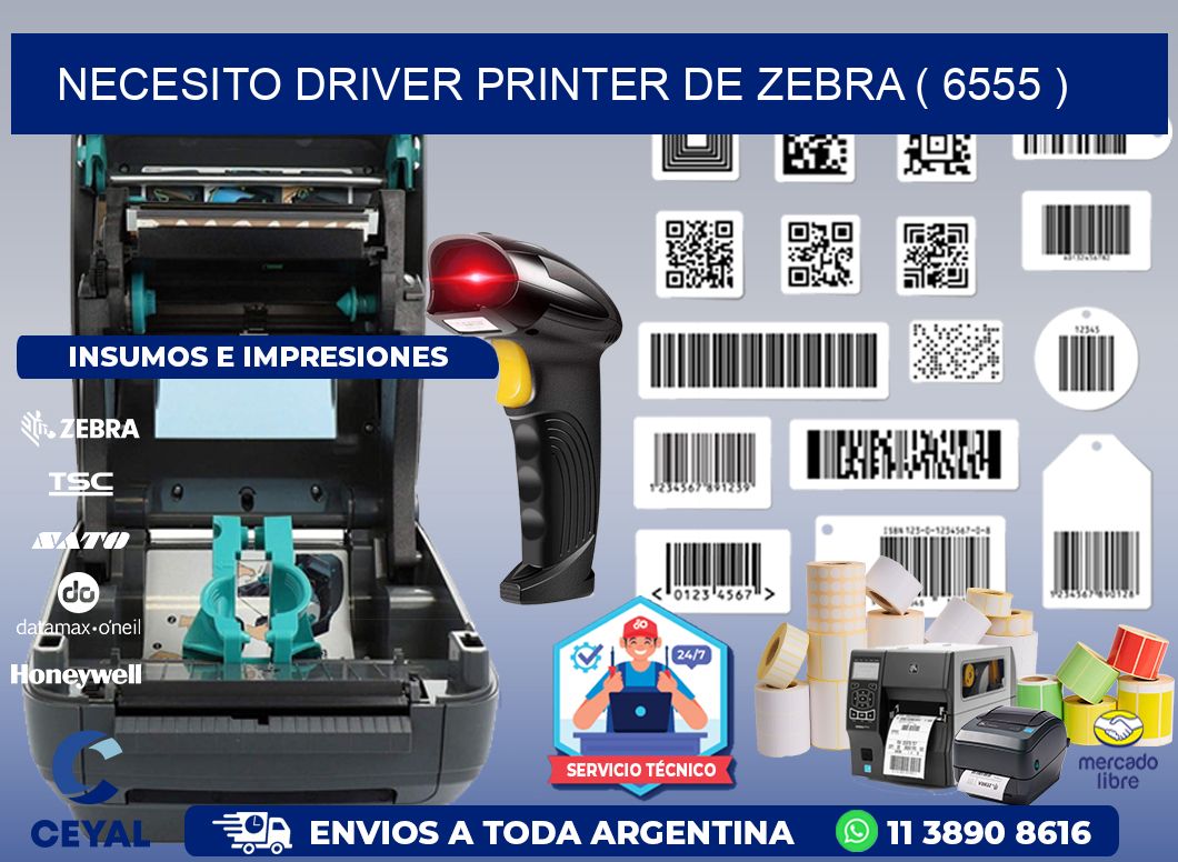 NECESITO DRIVER PRINTER DE ZEBRA ( 6555 )