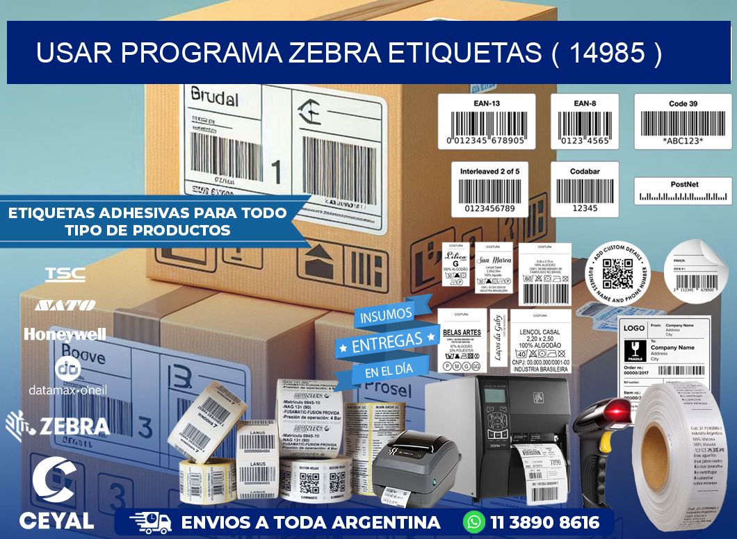USAR PROGRAMA ZEBRA ETIQUETAS ( 14985 )