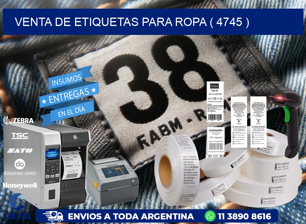 VENTA DE ETIQUETAS PARA ROPA ( 4745 )