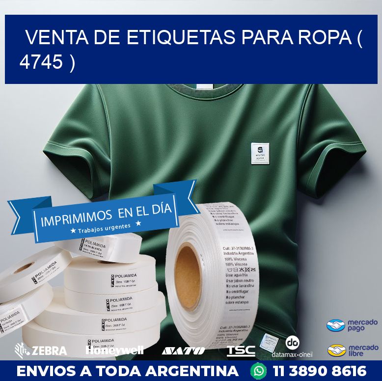 VENTA DE ETIQUETAS PARA ROPA ( 4745 )