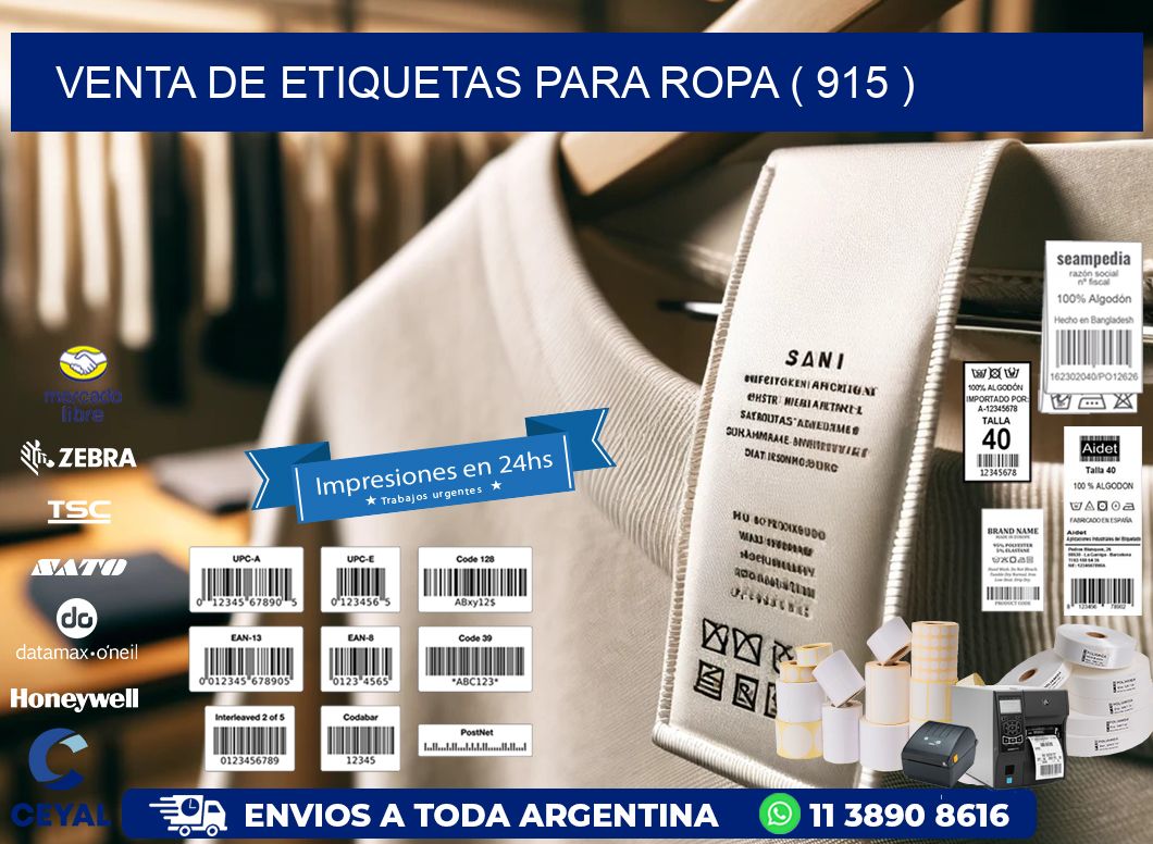 VENTA DE ETIQUETAS PARA ROPA ( 915 )