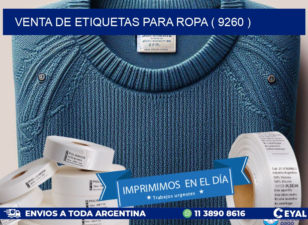 VENTA DE ETIQUETAS PARA ROPA ( 9260 )