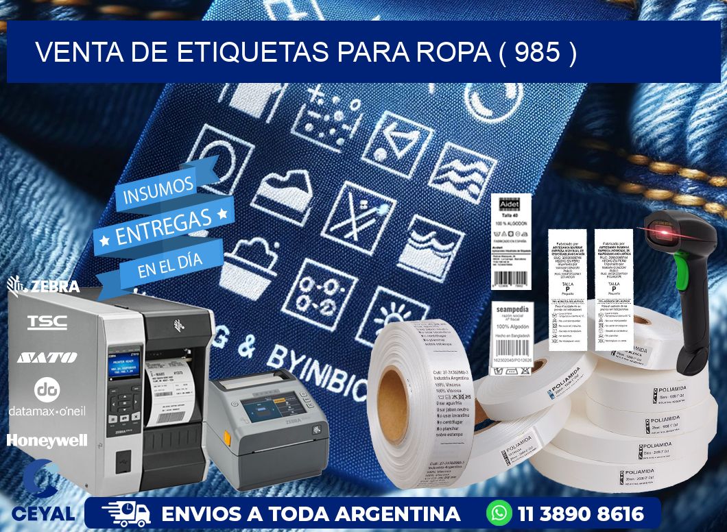 VENTA DE ETIQUETAS PARA ROPA ( 985 )