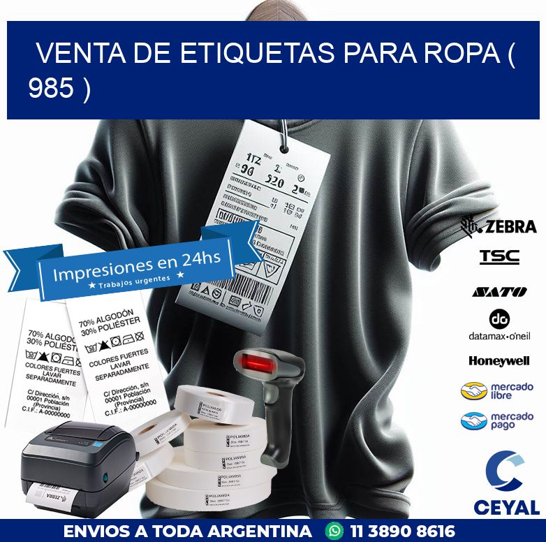 VENTA DE ETIQUETAS PARA ROPA ( 985 )
