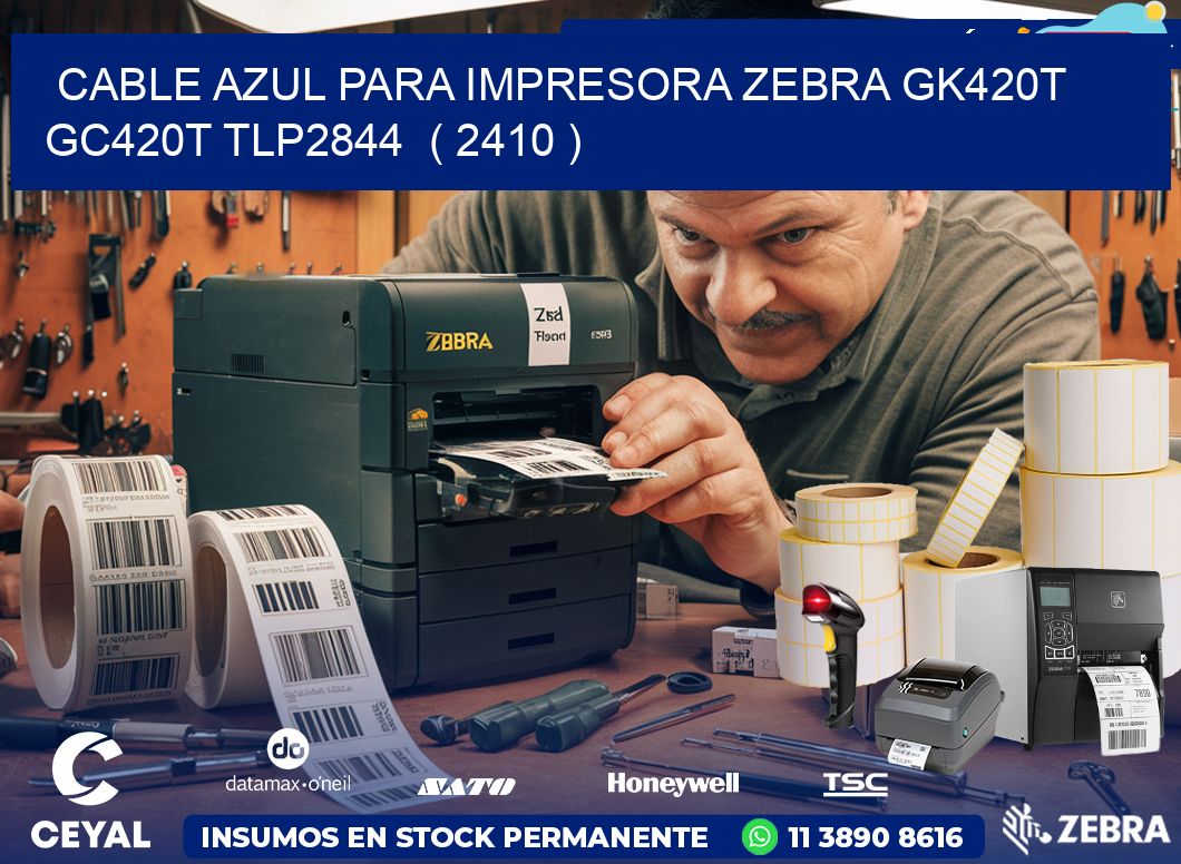 cable azul para impresora zebra GK420T GC420T TLP2844  ( 2410 )