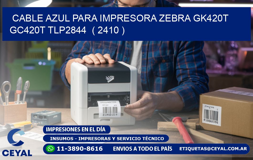 cable azul para impresora zebra GK420T GC420T TLP2844 ( 2410 )
