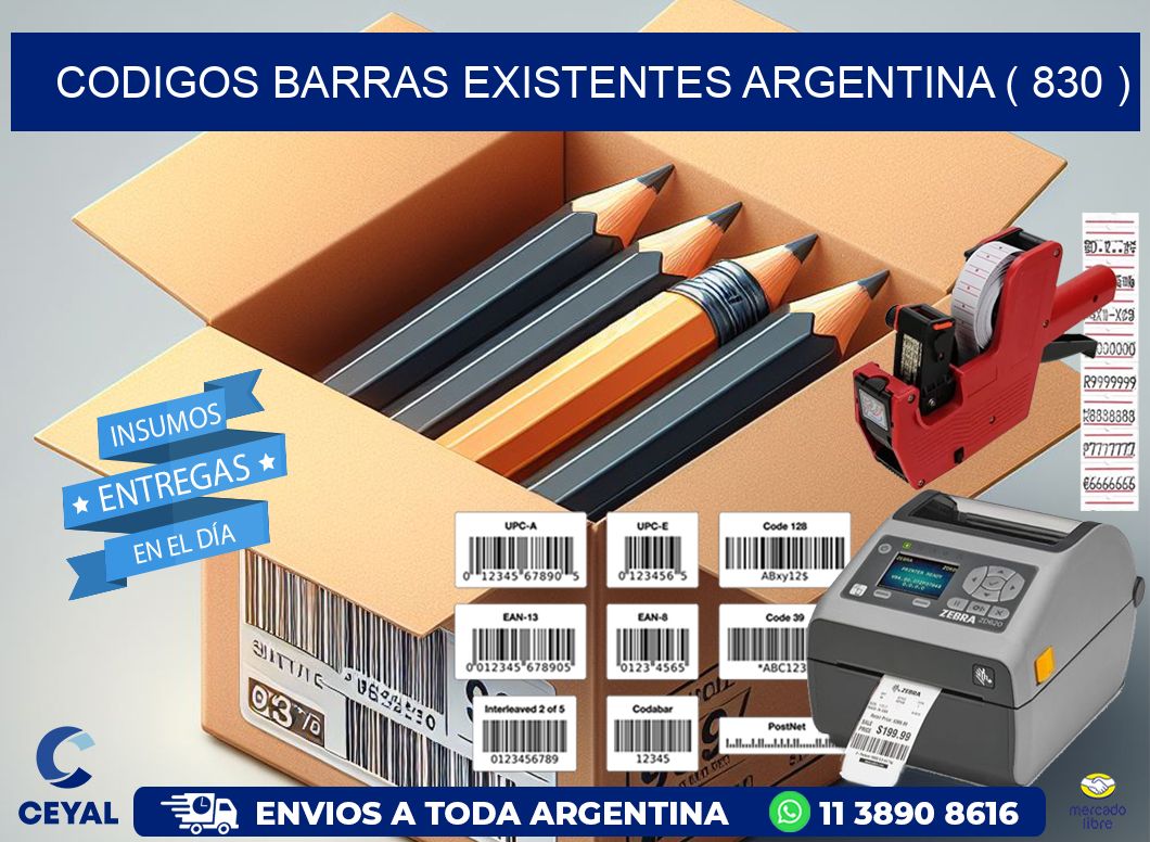 codigos barras existentes argentina ( 830 )