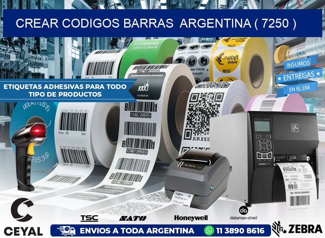 crear codigos barras  argentina ( 7250 )